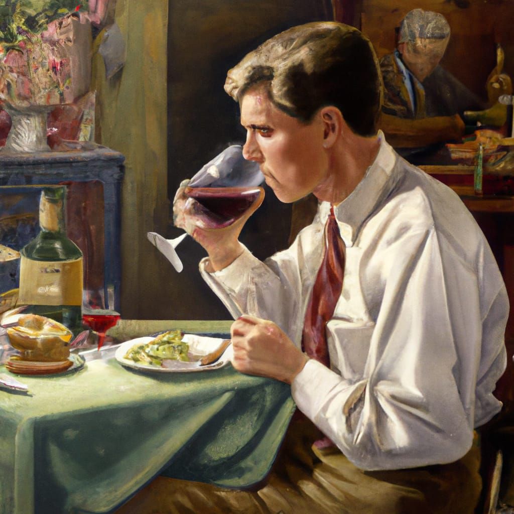 A man enjoying a fine wine - AI Generated Artwork - NightCafe Creator