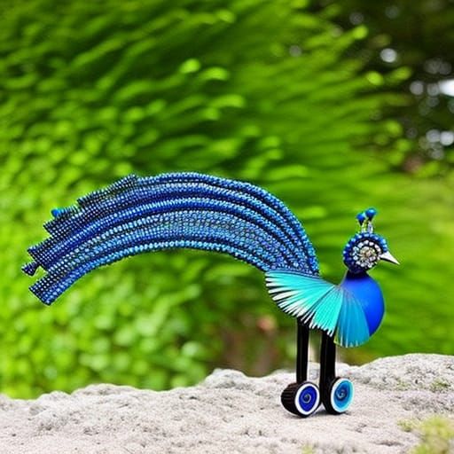 Peacock of Metal and bottle caps
