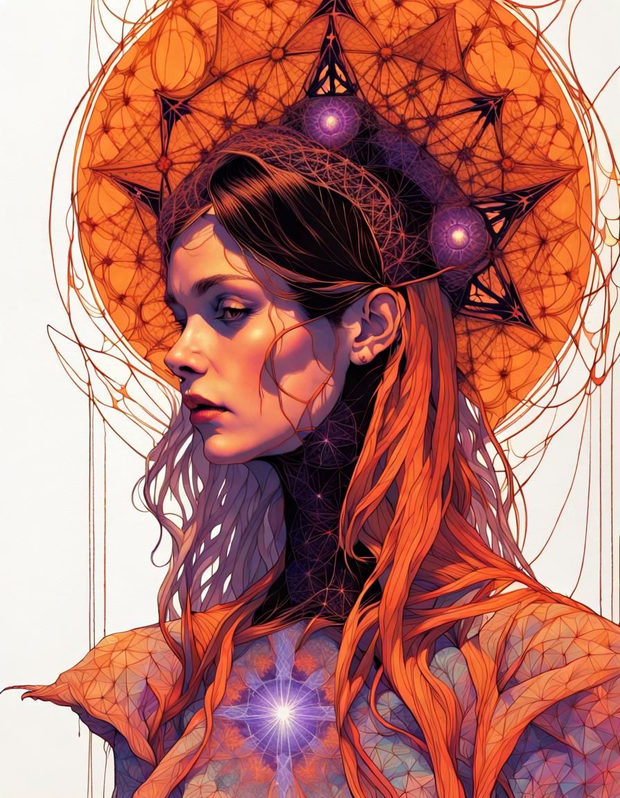 BLACK LIGHT Gothic Simplistic LINE ART by James Christensen,...