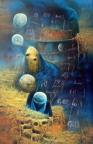 Moon astrology astronomer cryptic occult beksinski