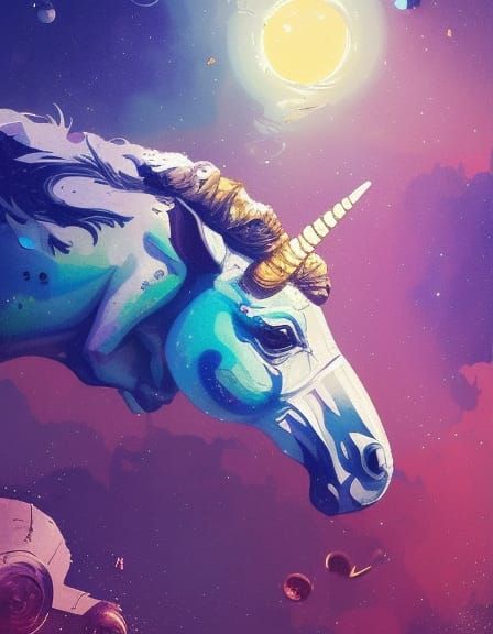 Unicorn in space - AI Generated Artwork - NightCafe Creator