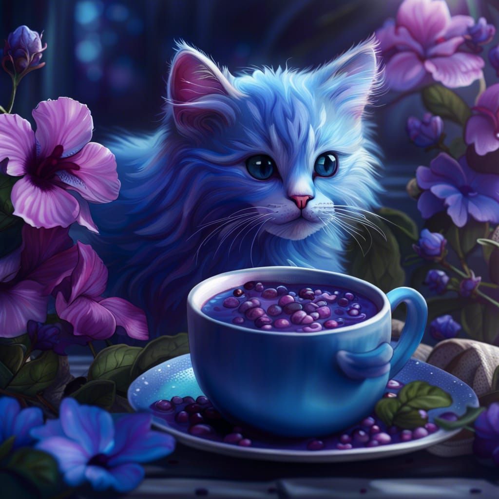 Blueberries and cream kitten