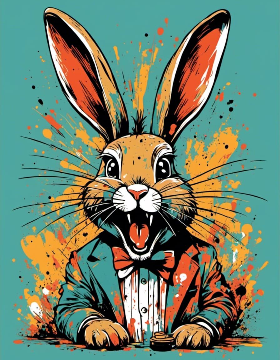 Rabbit in panic (Neo-expressionism - SVD) - AI Generated Artwork ...