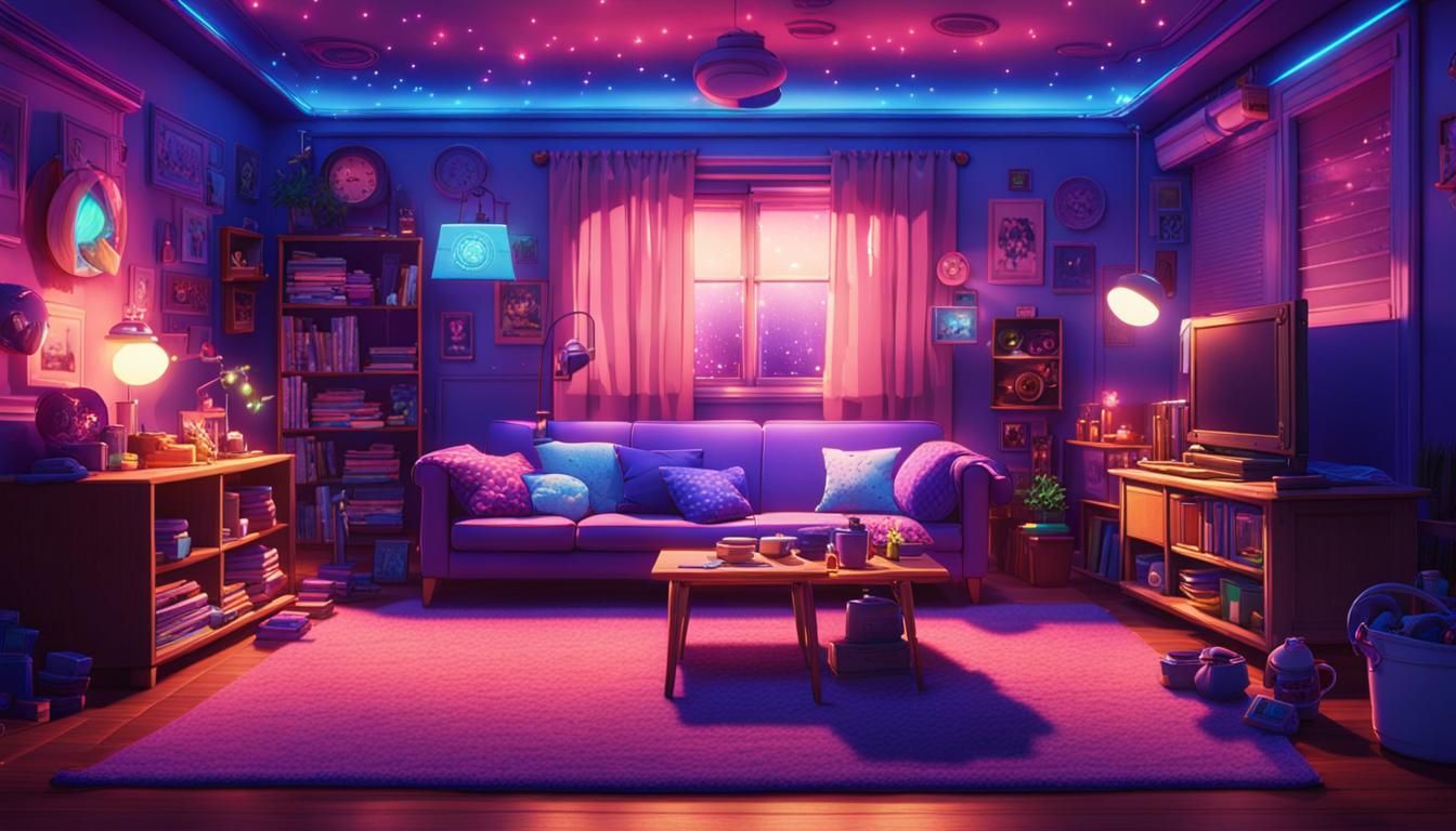 80's style home interior - AI Generated Artwork - NightCafe Creator
