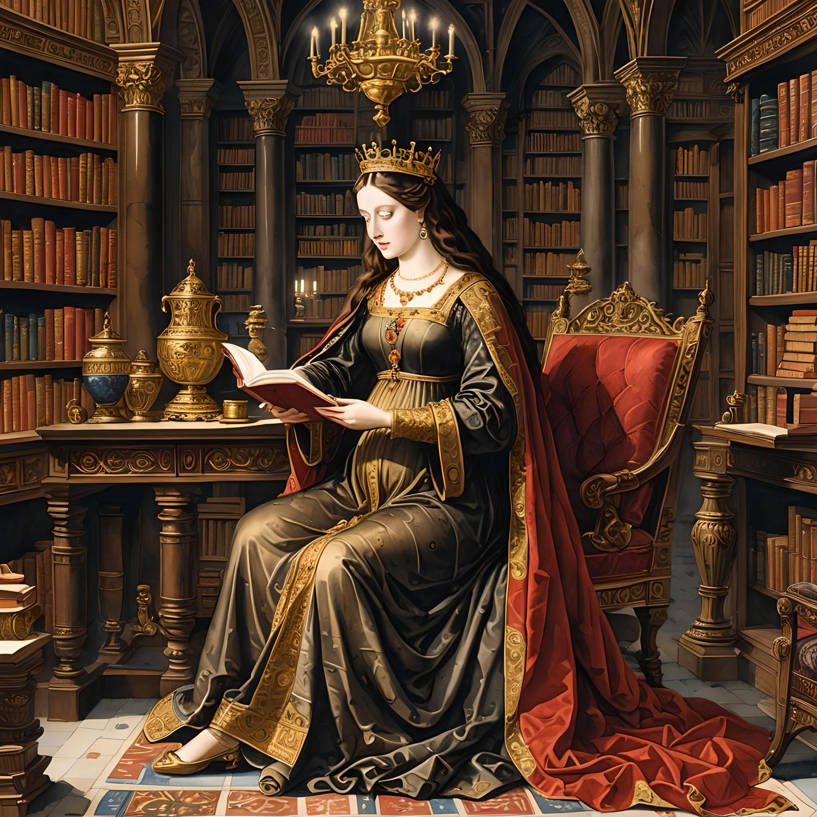 Eleanor of Aquitaine in her private library, 1170  by @ThatStrangeCat