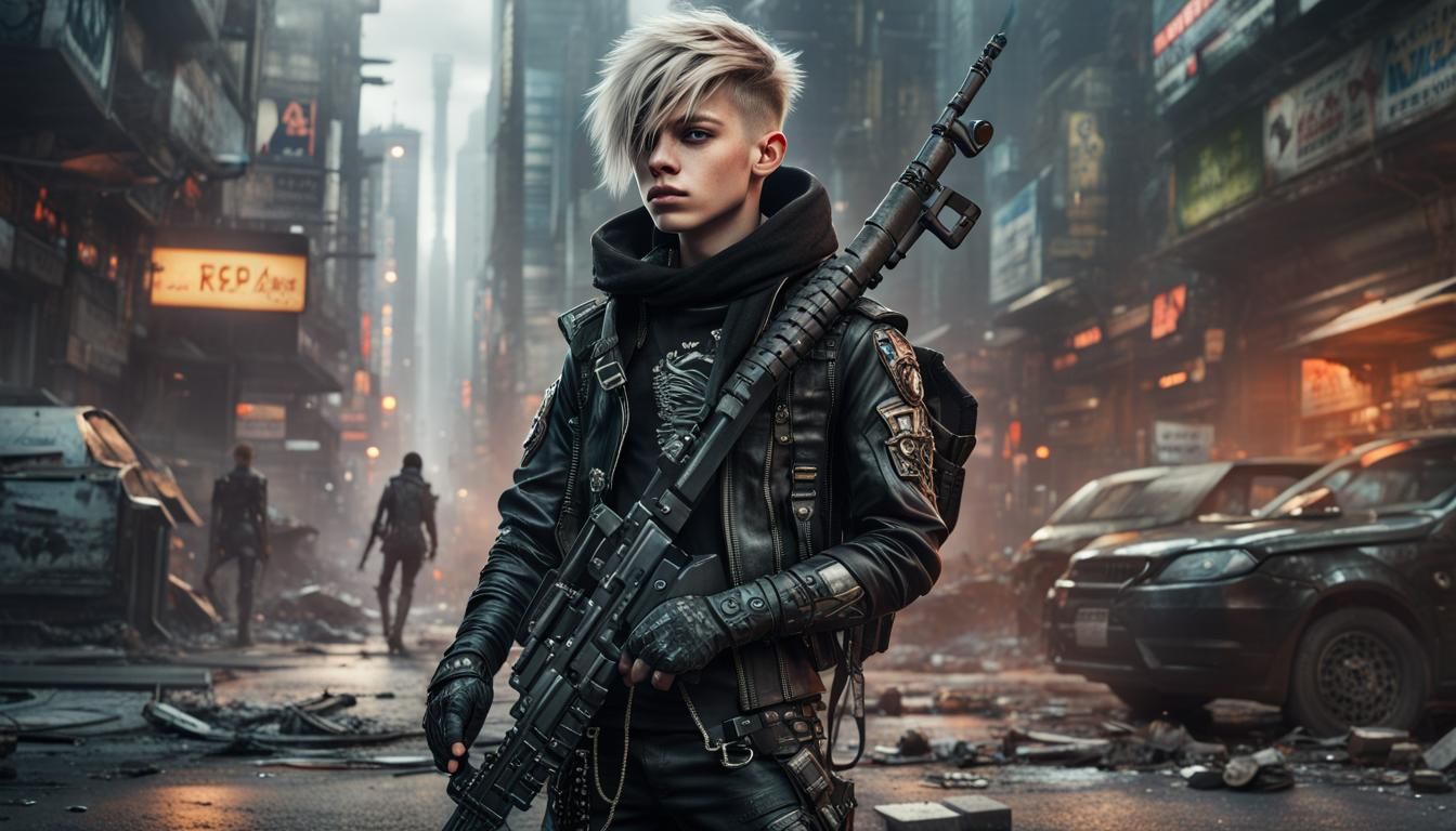 Punk warrior boy