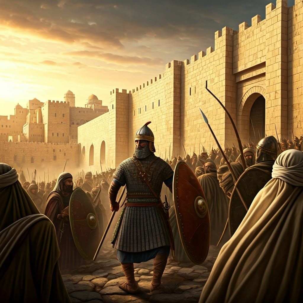Ancient Jerusalem Under Siege, 588 BC, in Realist Style
