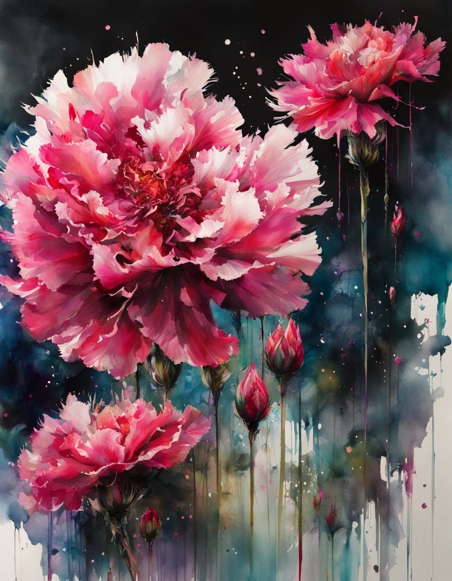 Dark Pink Carnations