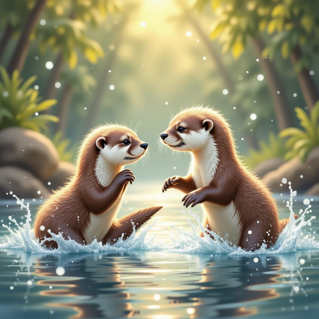 Cute Baby Otters having fun <lora:Cute Baby Otters:1.0>