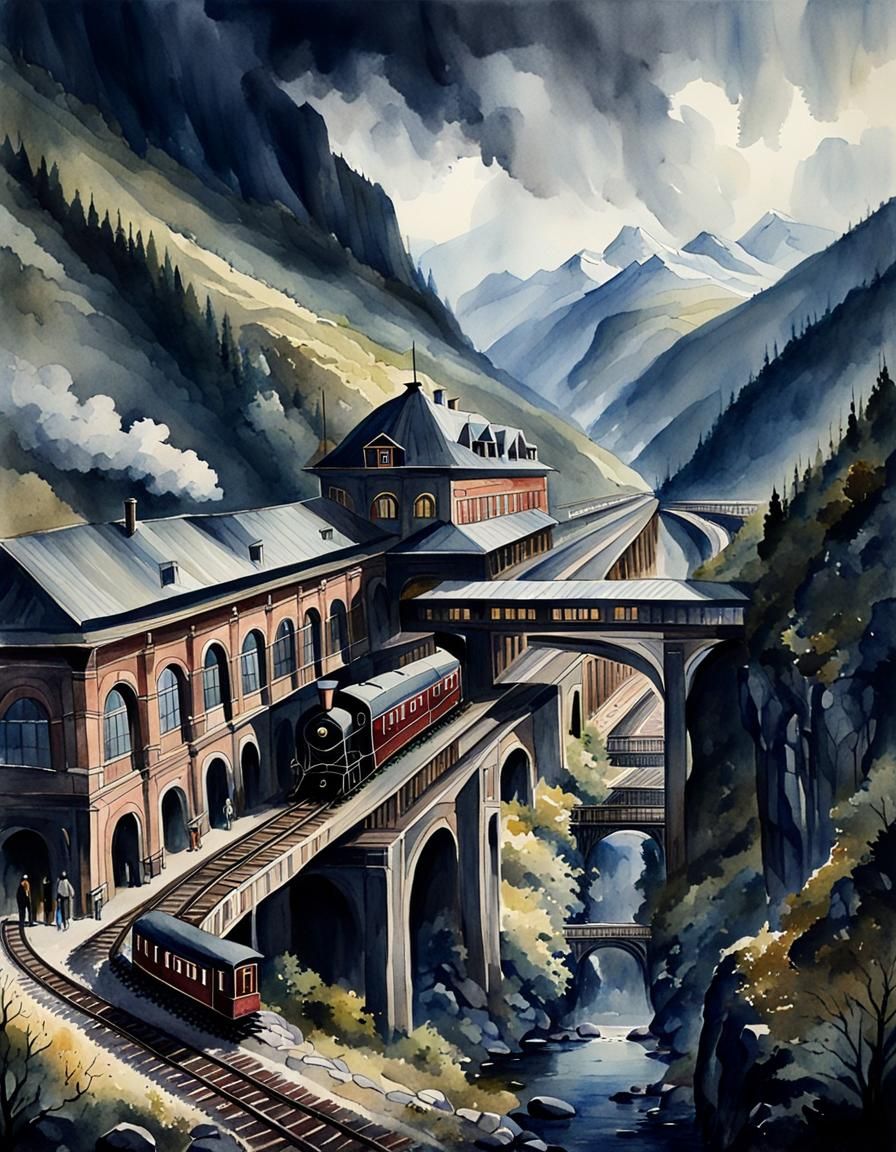 Train station in the mountains