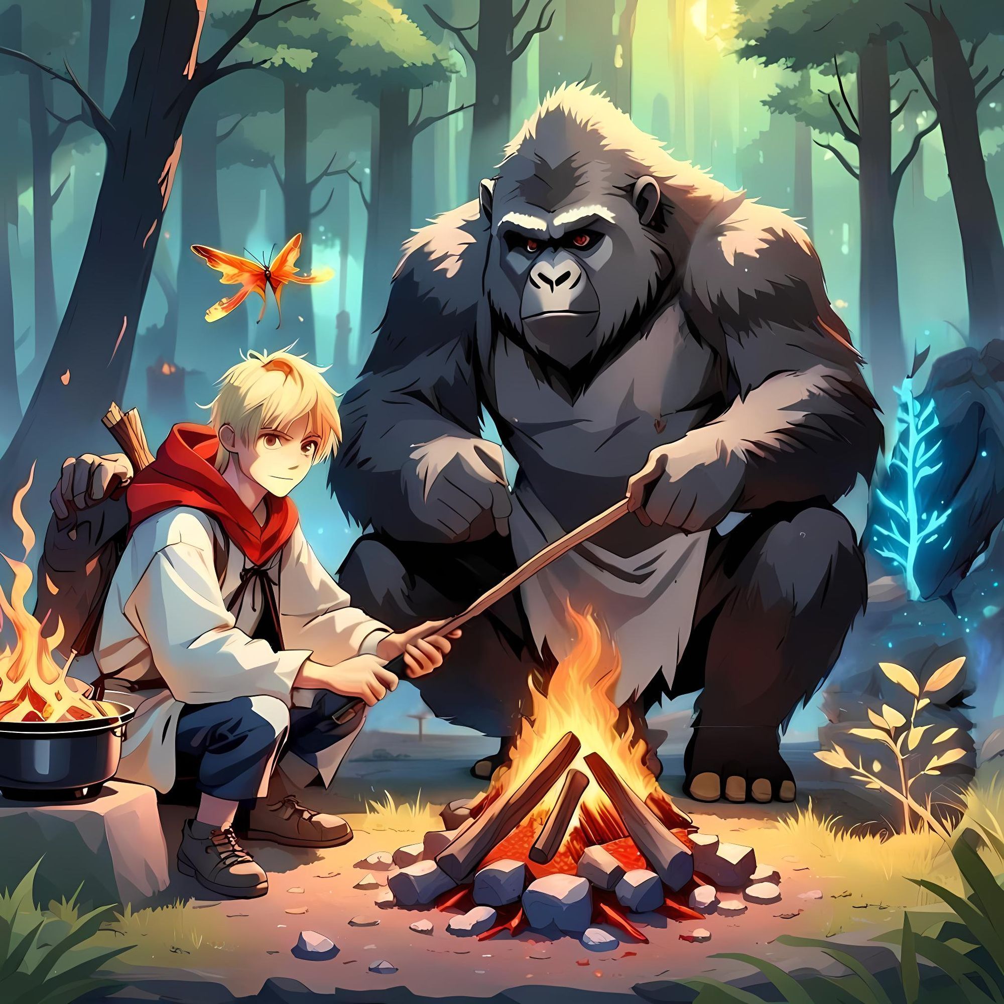 Fire Mage Camping while exploring a new World