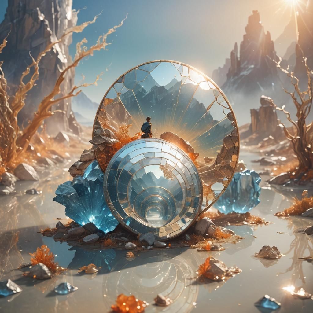 Infinite Regression Fantasy Scene in Splash Screen Art