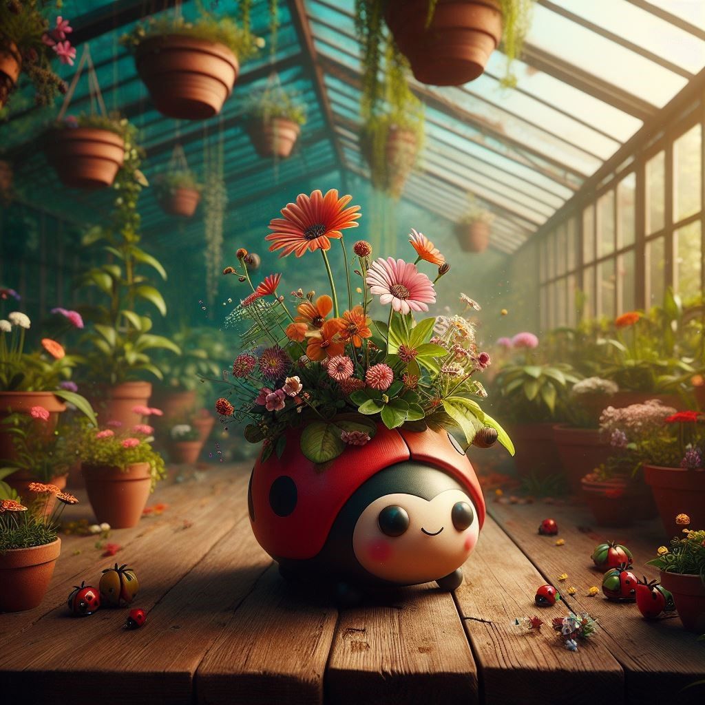 cute Ladybug flower pot