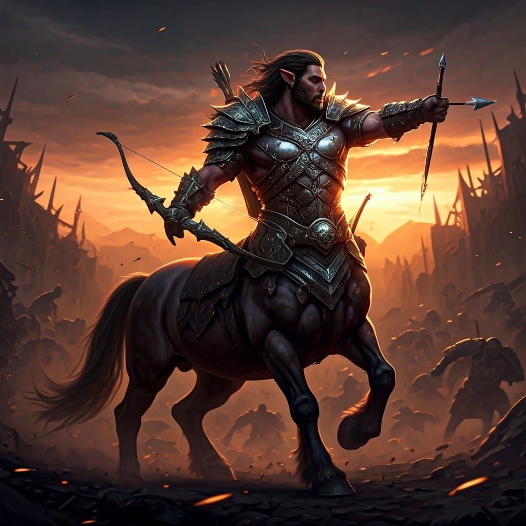 A fierce centaur in battle