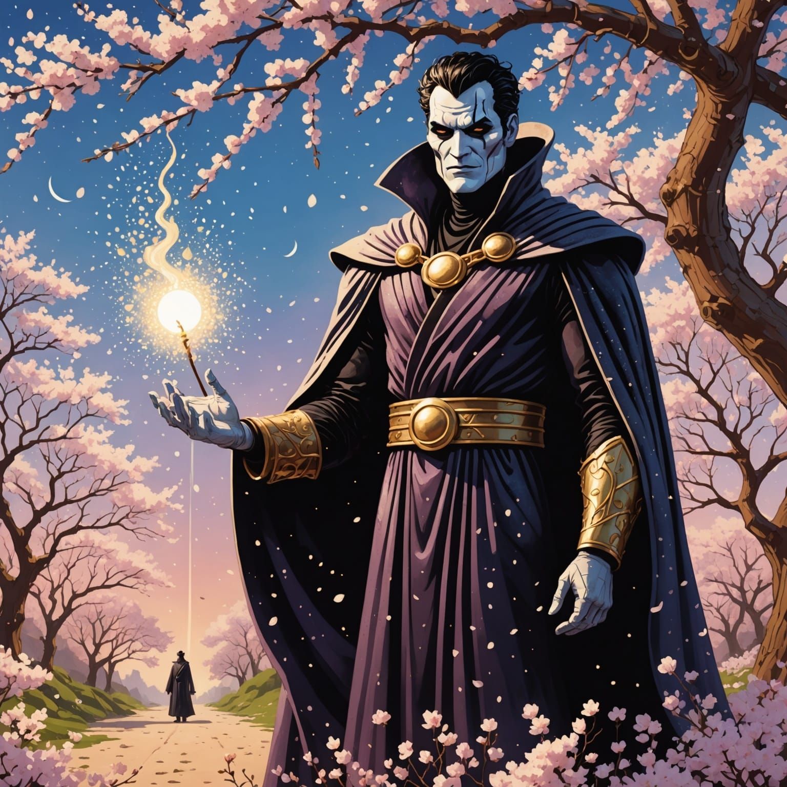 The Sandman in Spring: A Pointillist Dreamscape