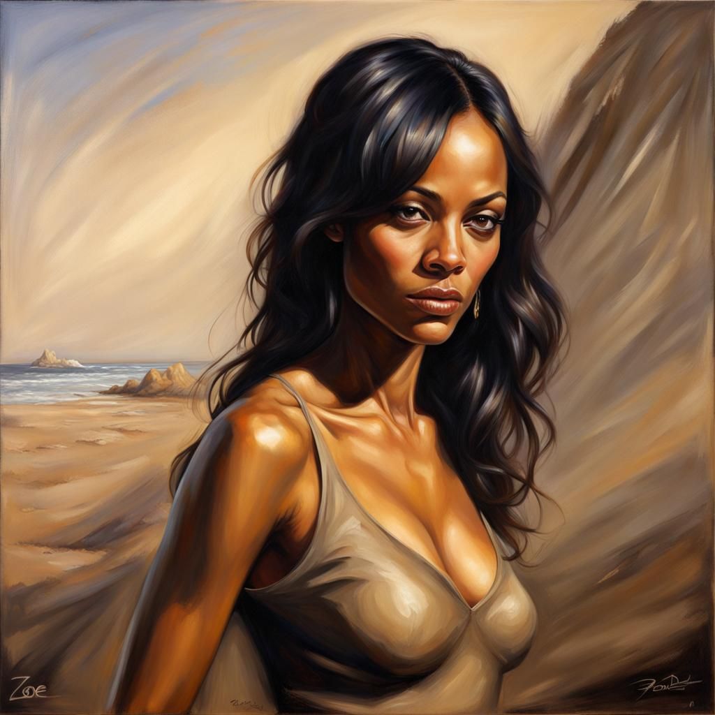 Zoe Saldana - AI Generated Artwork - NightCafe Creator