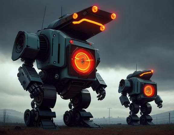Colossal Robots Broken Forgotten Nameless Grinning Mascots w...