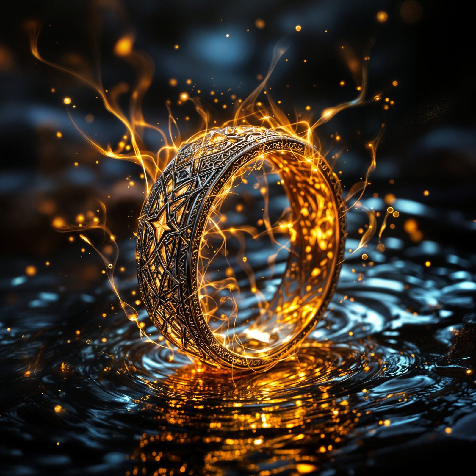 Burning Elven ring   by @Harley Knight