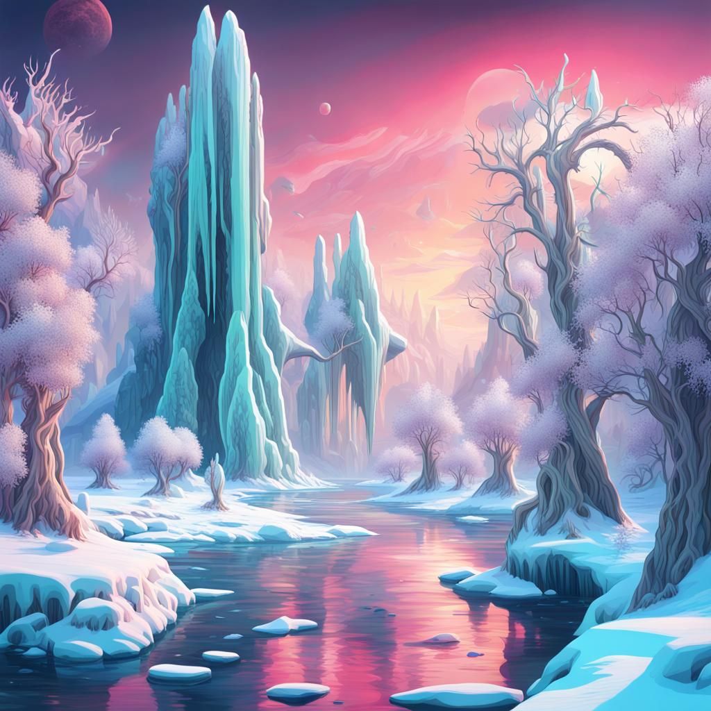 Magical-looking winter landscape