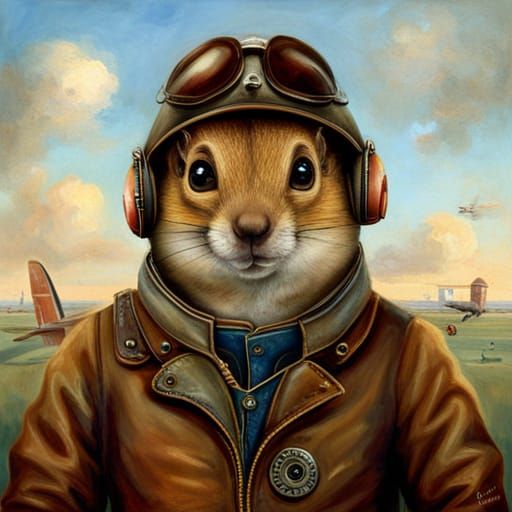 Ace pilot flying squirrel   by @Dhyana