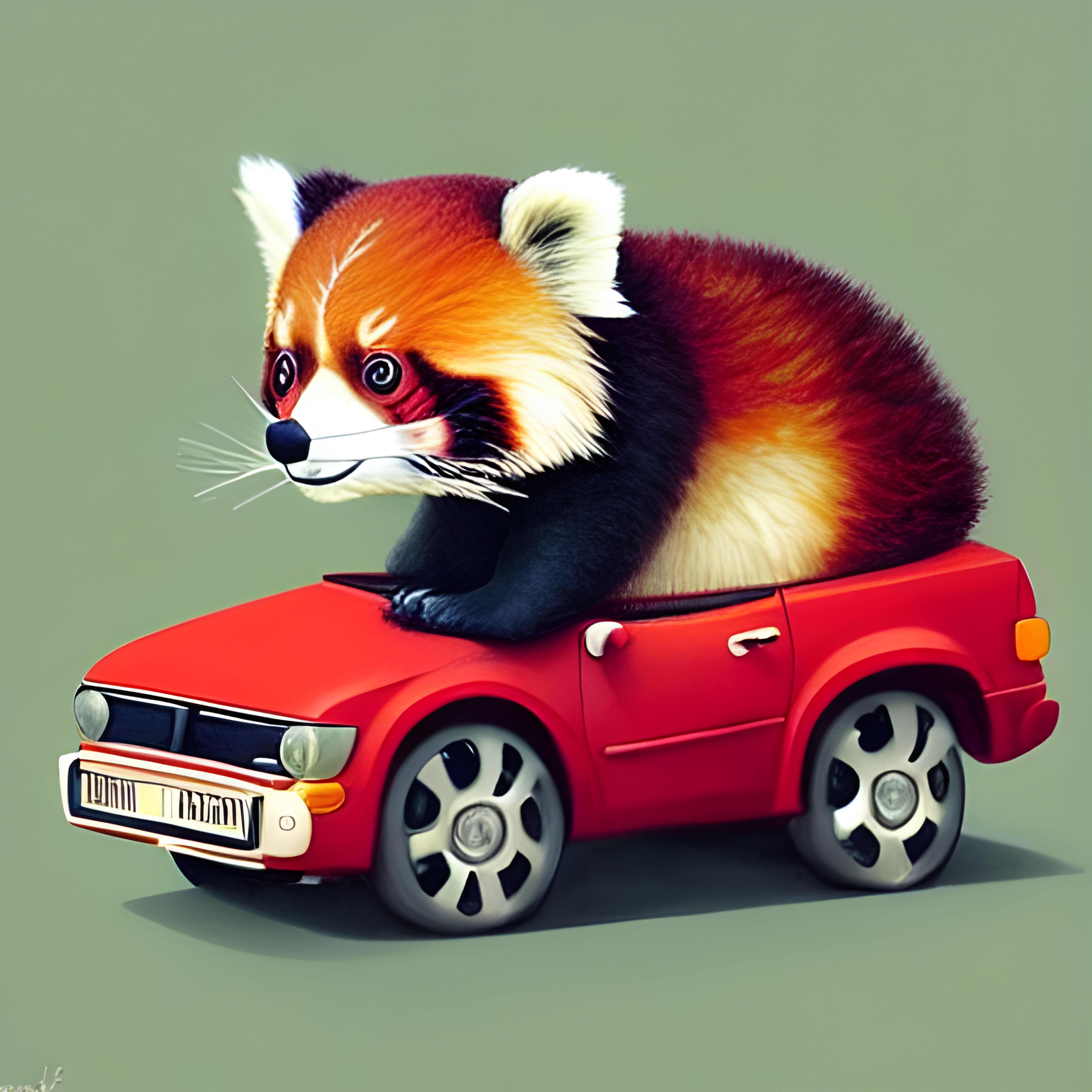 Red Panda in Red - AI Generated Artwork - NightCafe Creator