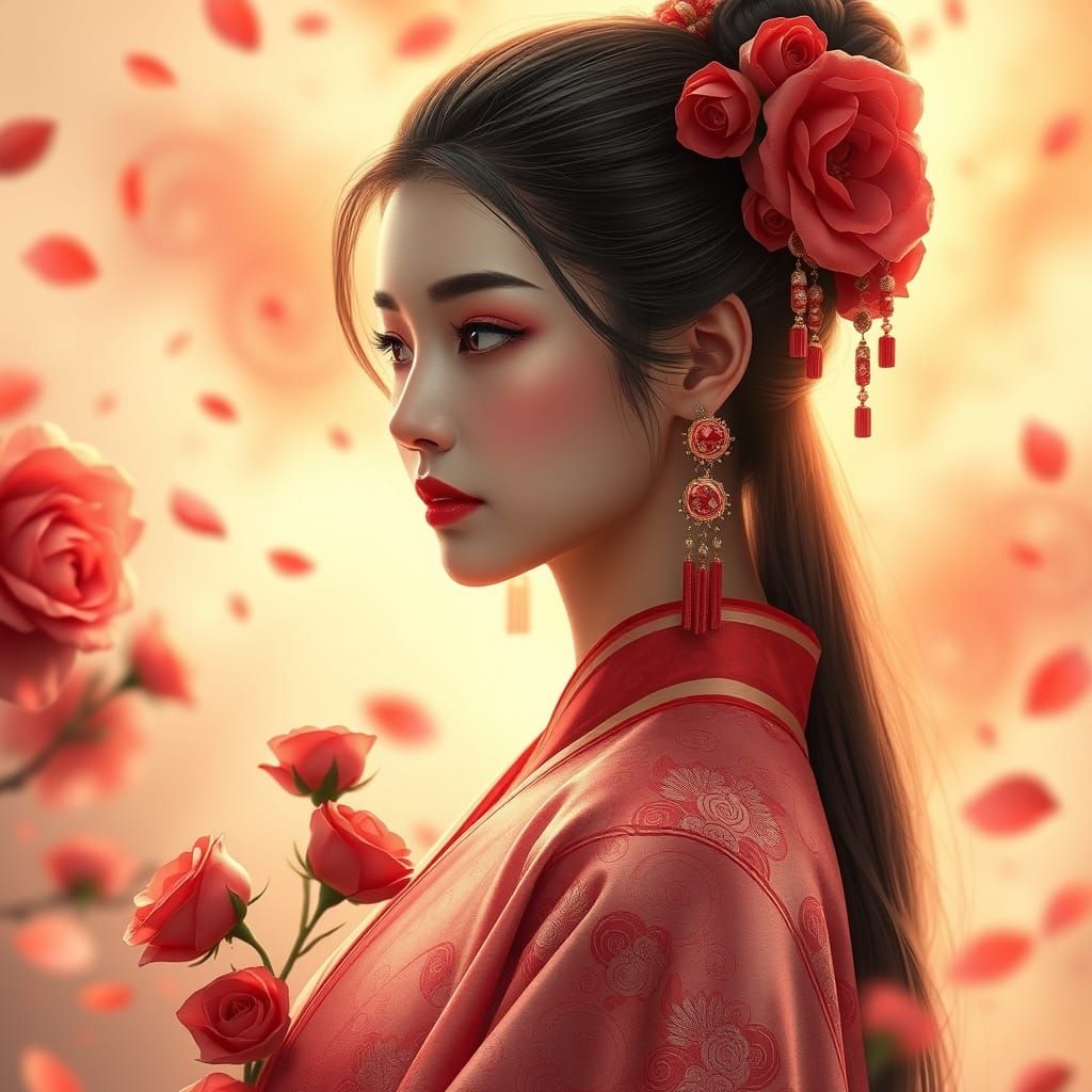 Stunning Hanfu Beauty in Golden Light