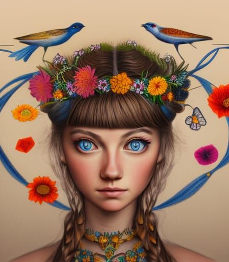 Girl with flowers