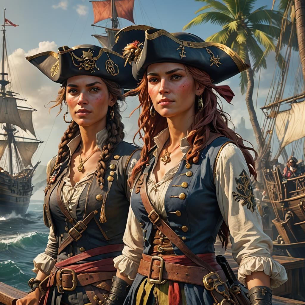 Anne Bonney and Mary Read, two famous women pirates at Port Royal Jamaica.  by @Wildlife51