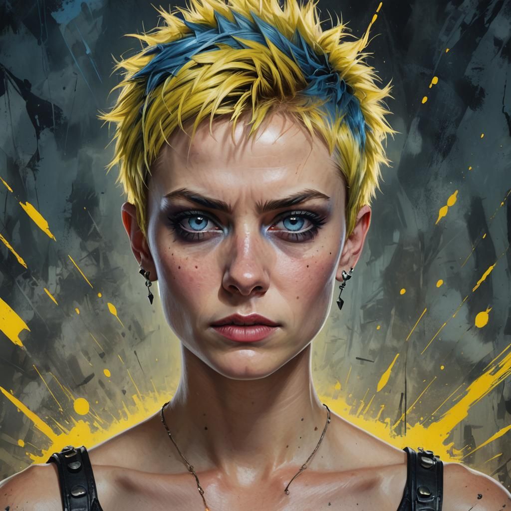 hyperrealistic portrait of a female in her late-twenties wit...