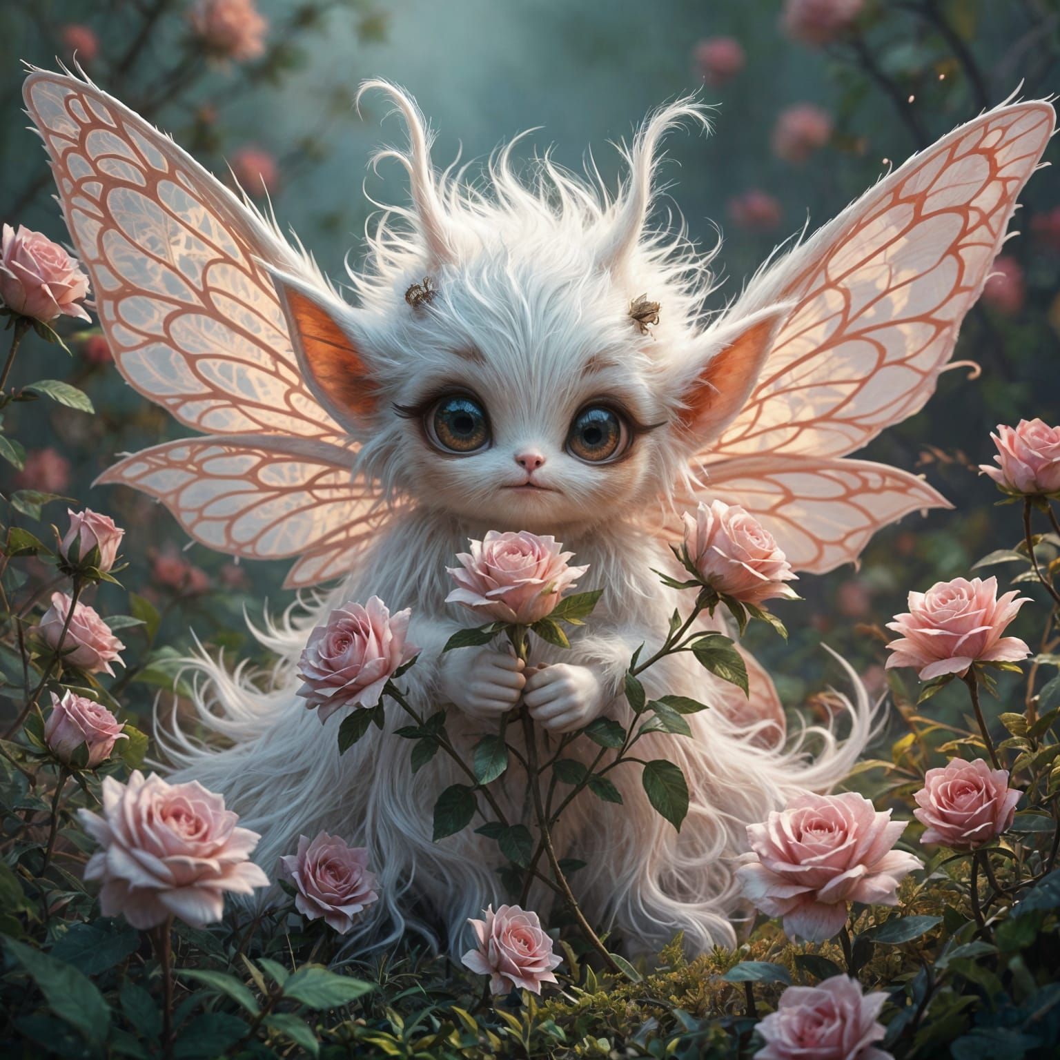 Furry rose fairy  by @Dobiki
