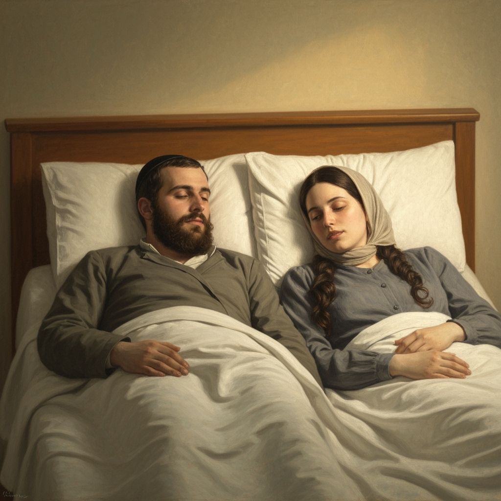 Intimate Orthodox Jewish Couple in Emotional Realism