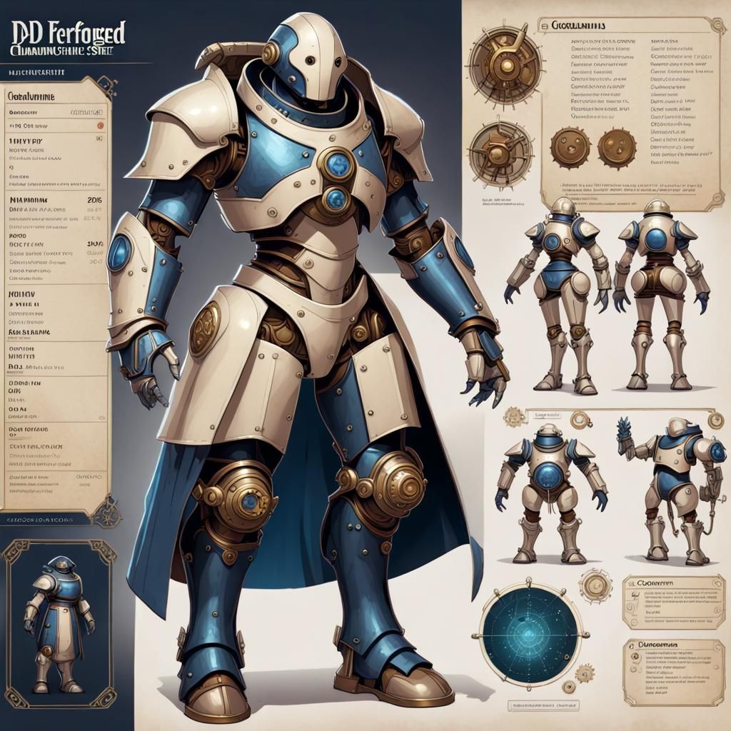 Hyperdetailed realistic character sheet and concept art of D...