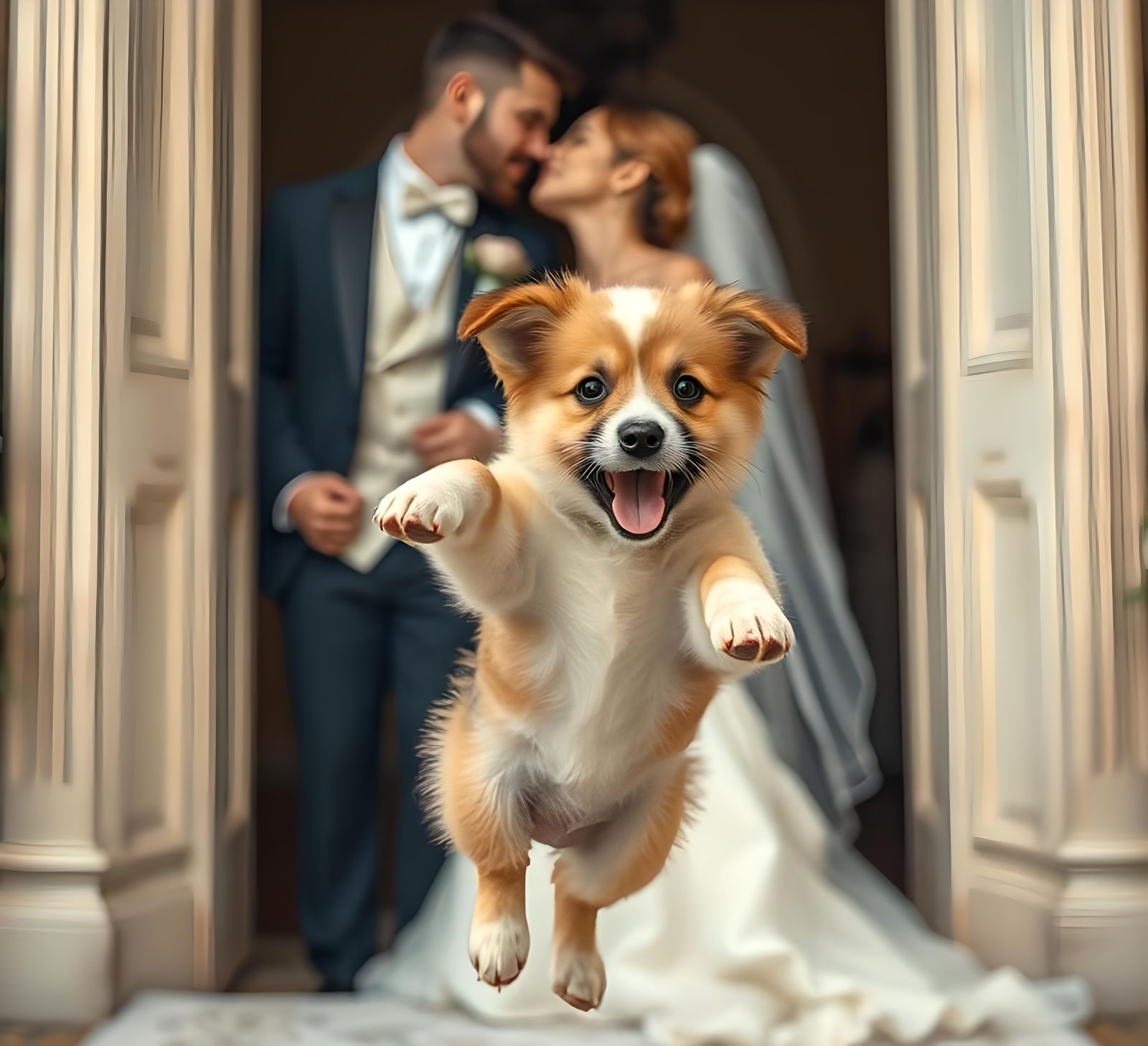 "Wedding Crasher: Puppy Edition"  by @bronfoth