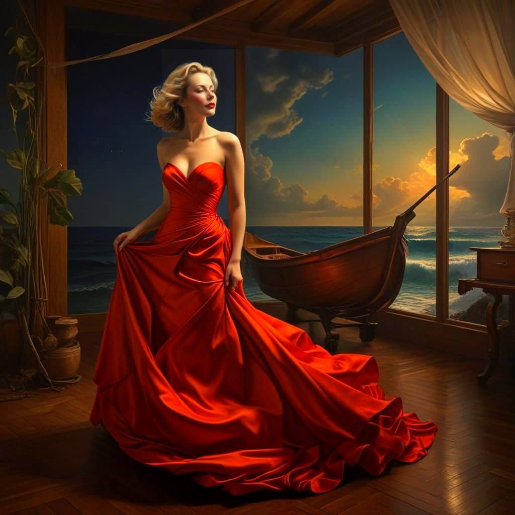 Enchanting Surrealist Portrait of a Charismatic Lady