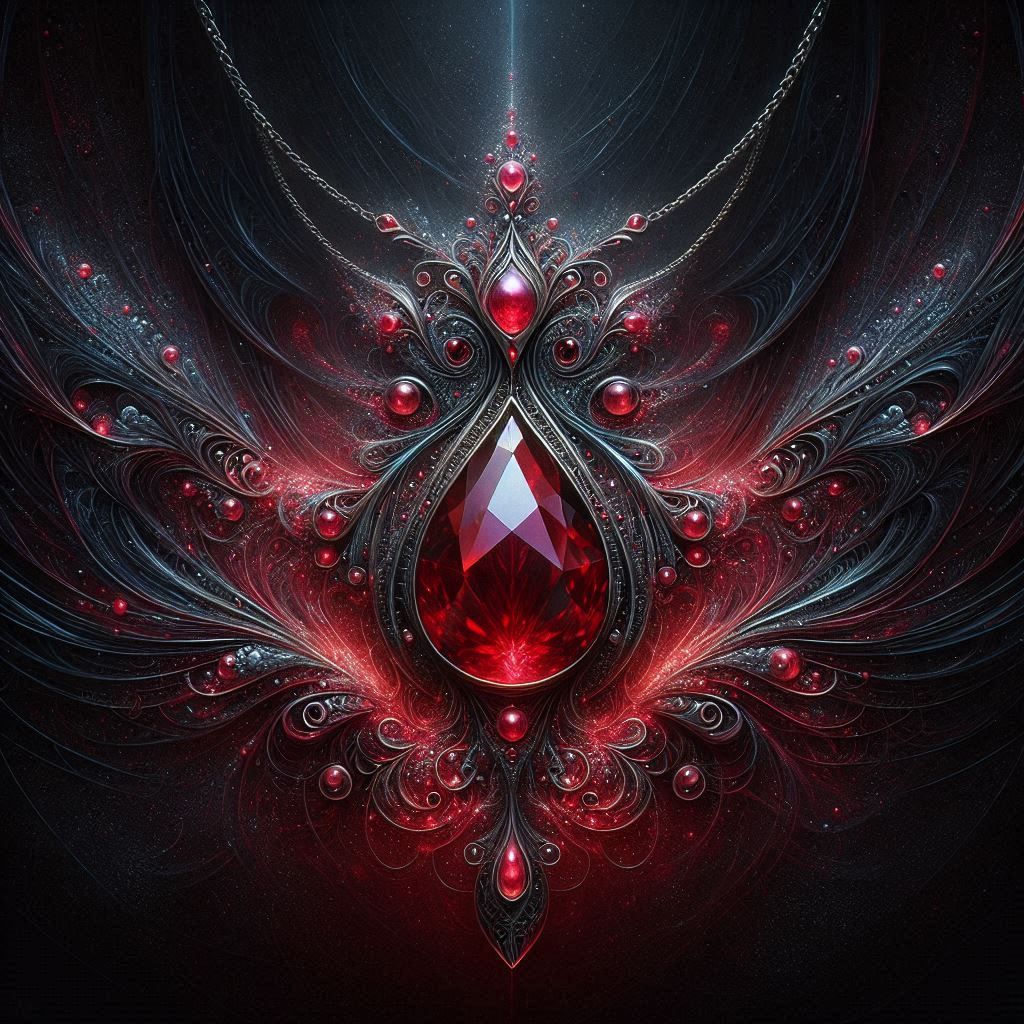 Artwork Jewelry January birthstone vibrant red 1