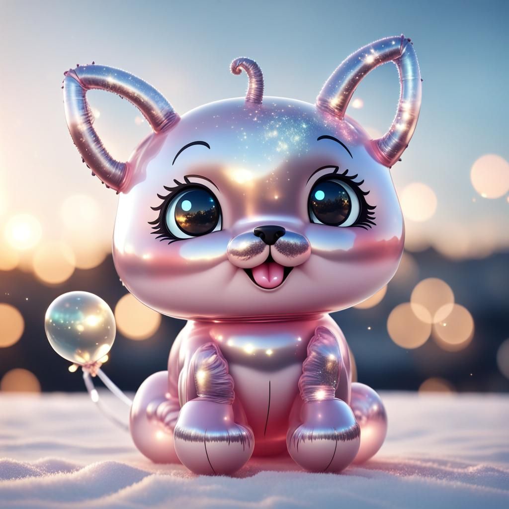 Balloon Kitten  by @Cat