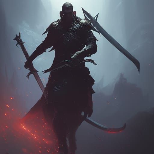 man, handsome, sword, blood - AI Generated Artwork - NightCafe Creator