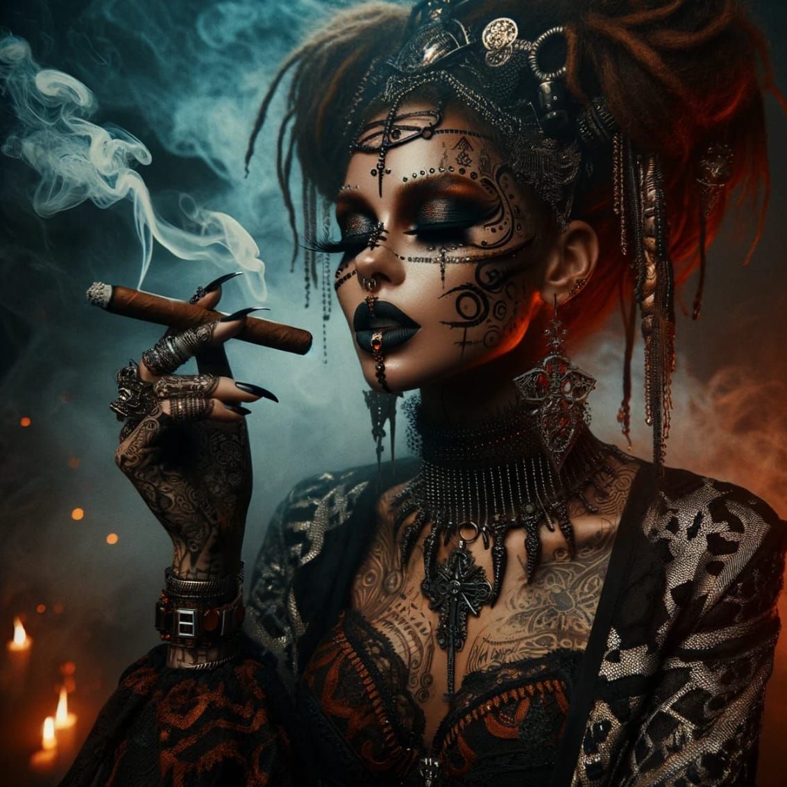 Mystic Embers: The Enigmatic Priestess