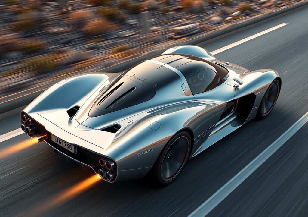 A shiny metallic super car