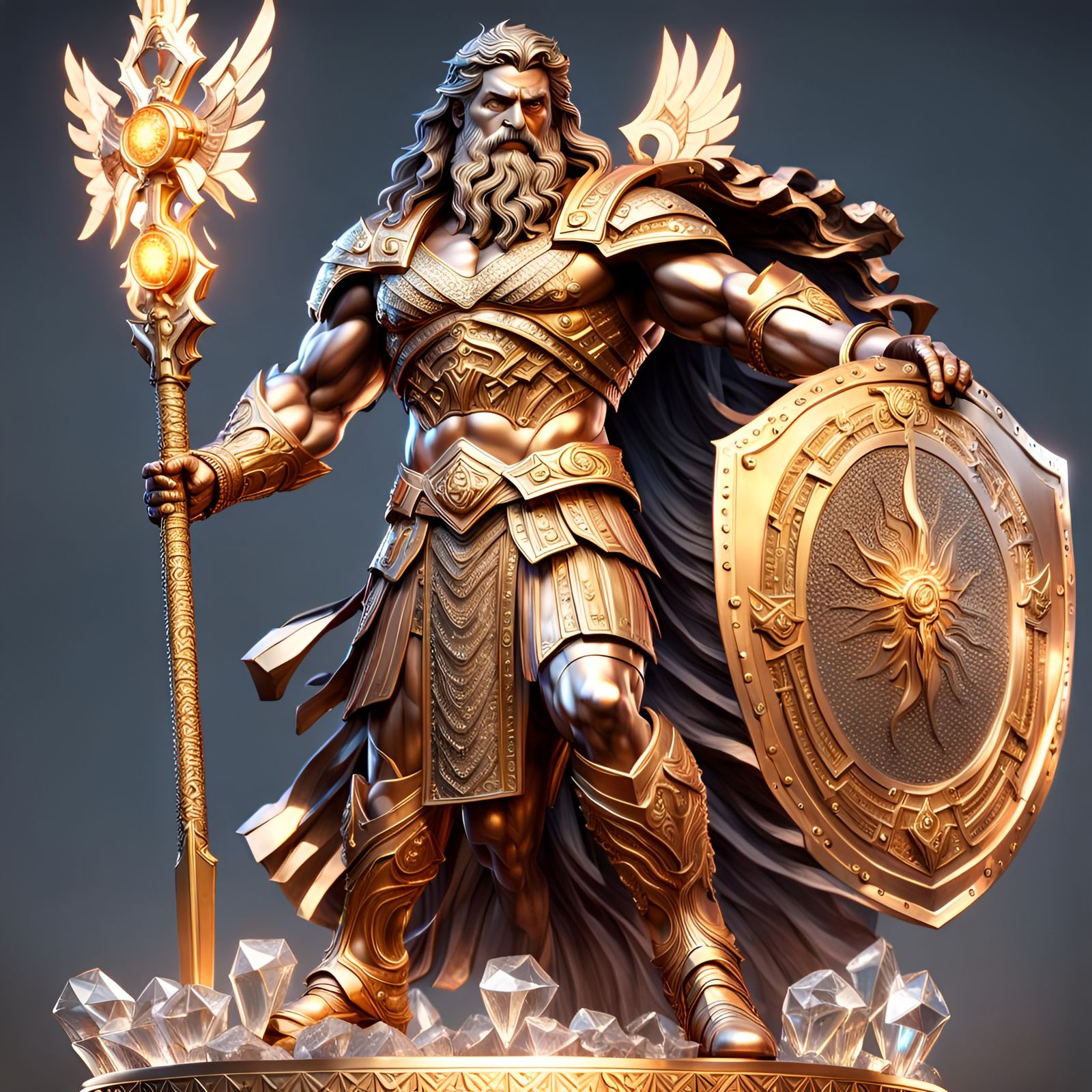 Zeus Ascendant: The Radiant Armored Guardian  by @Artless