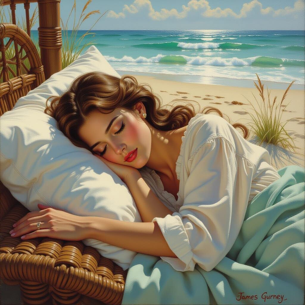 Serene Figure Sleeping Under Divine Protection