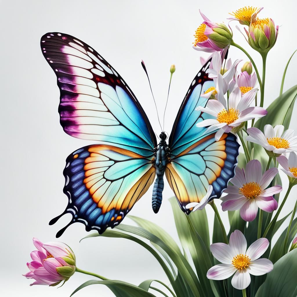 "In brilliant realistic colors: a bouquet of spring flowers ...