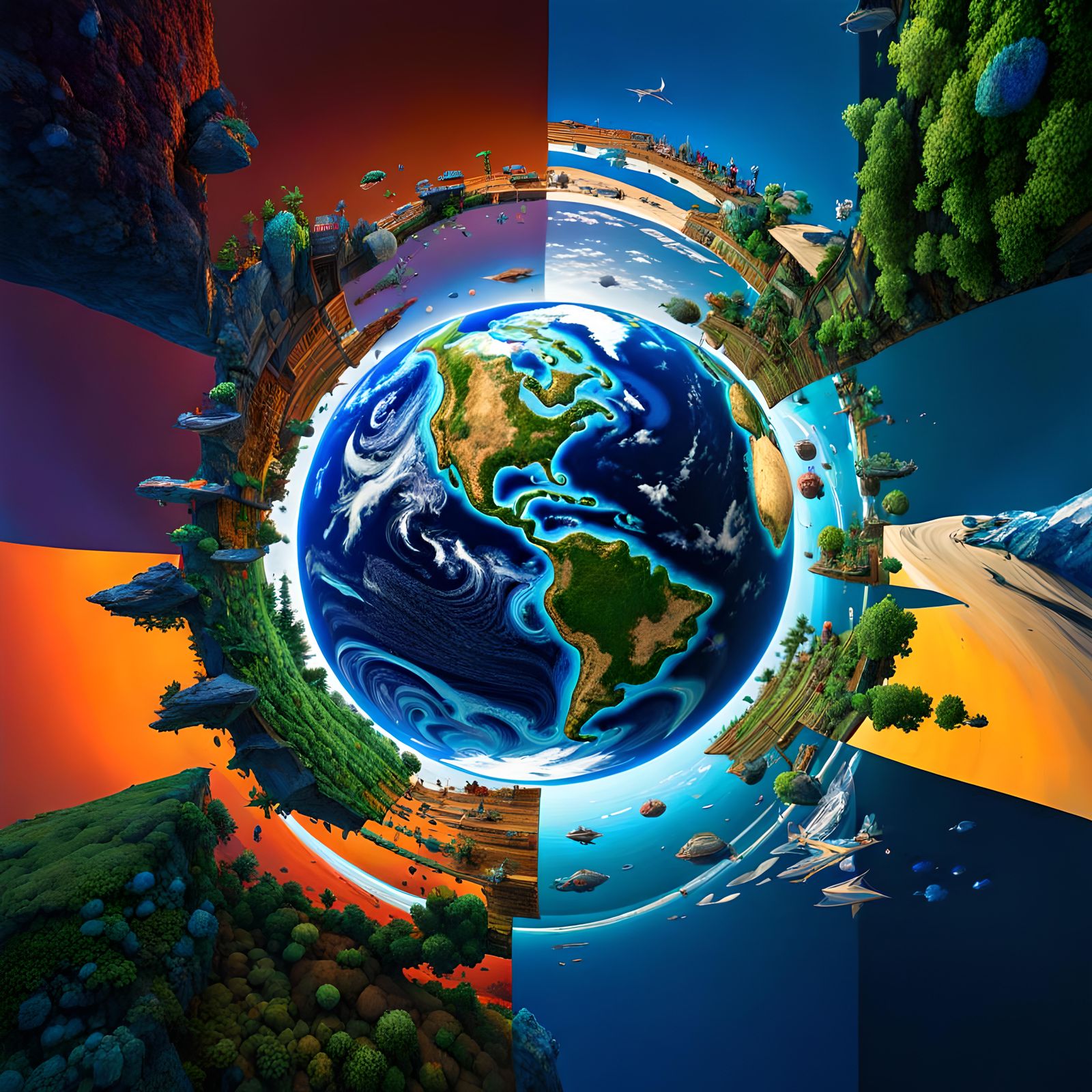 Exploring Earth's Lush Tapestry through Diverse Landscapes and Rich Biodiversity  by @Rick Towers