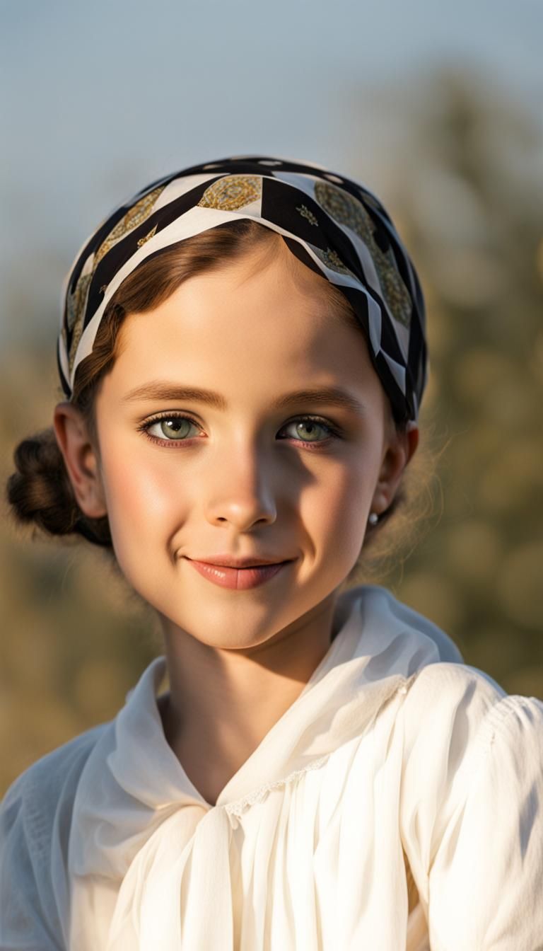 Jewish girl in a headscarf