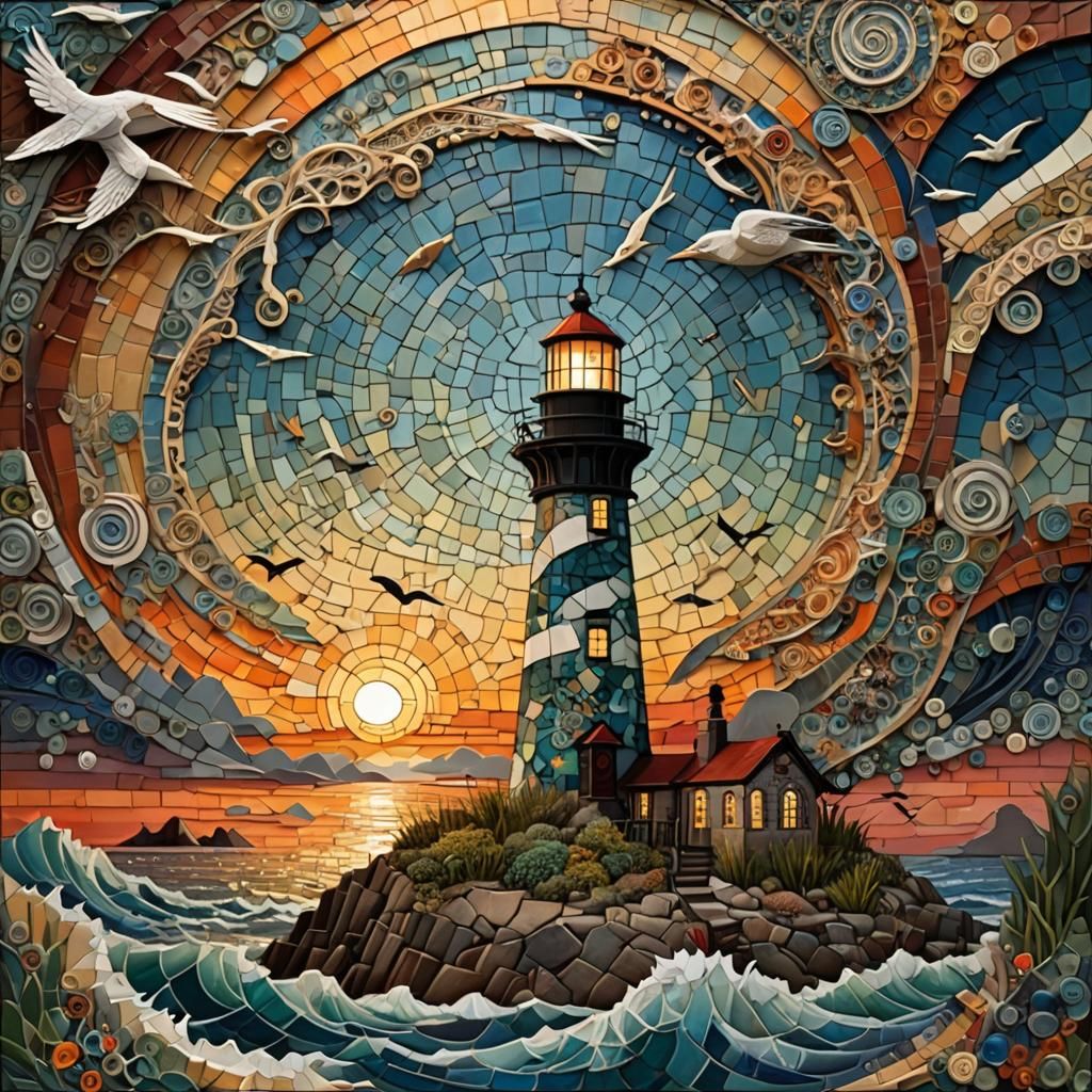 Lighthouse mosaic  by @BelgiumJump