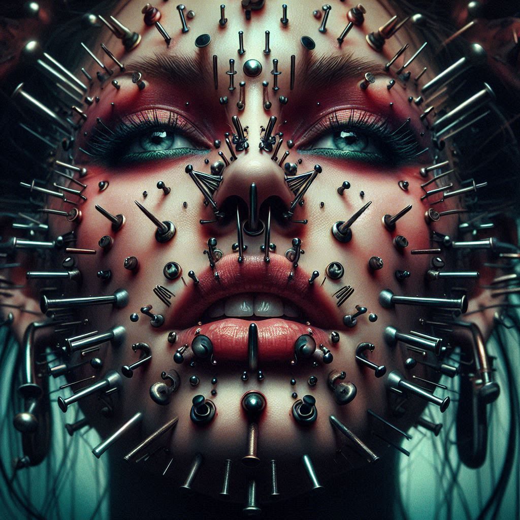 Portraits of a Serial Creator : Extreme Facial Piercing