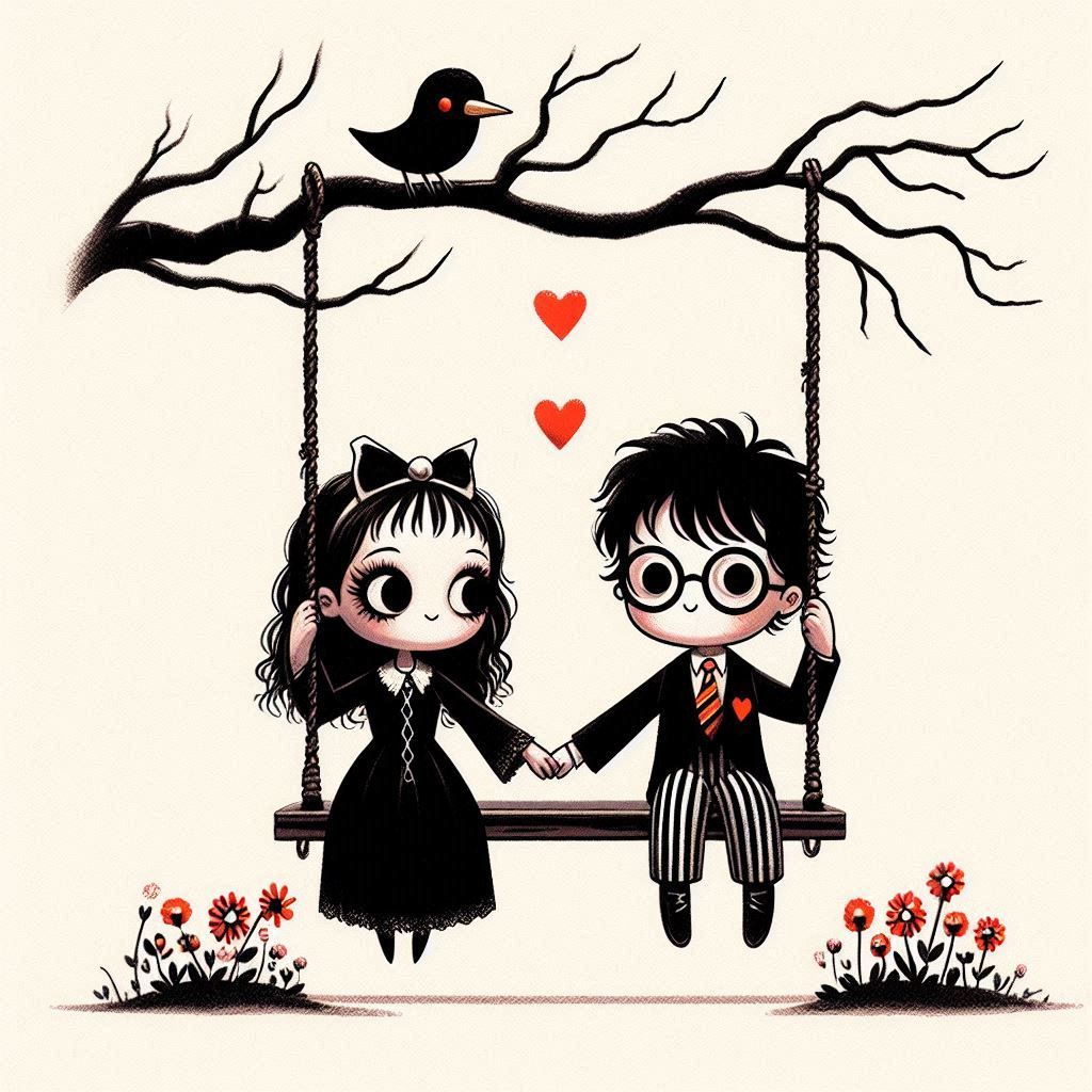 Harry Potter and Lydia Deetz