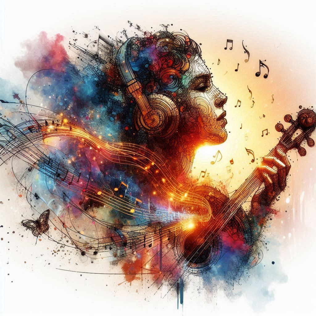 double exposure beautiful fantasy DALL-E 3 portrait landscape..