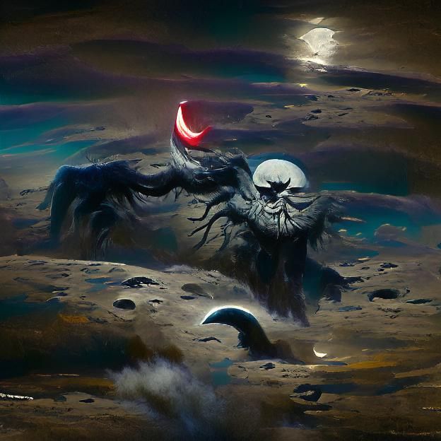 The moon sinister by Greg Rutkowski