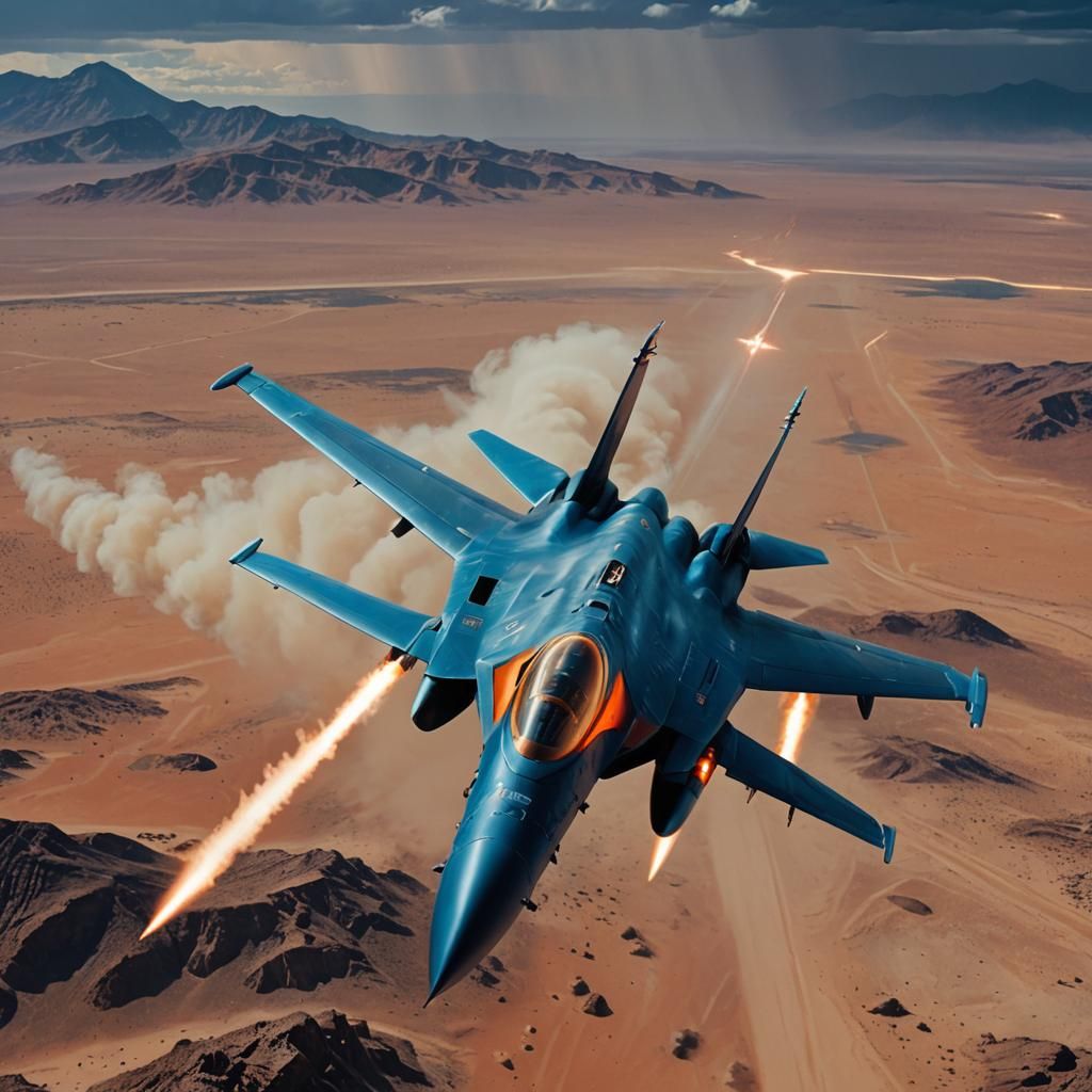 Stealth Fighter Jet Launches Missile in Dramatic Desert Scen...